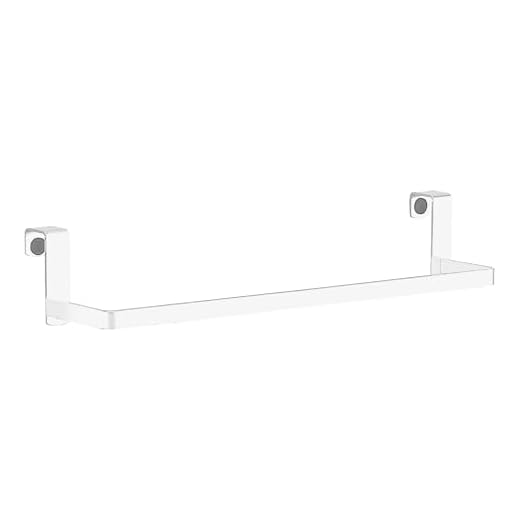 Gedy Tosca Toallero baño, Toallero sin Taladro para Colgar, Acero Inoxidable, Blanco Mate, 37 x 8,5 x 6,5