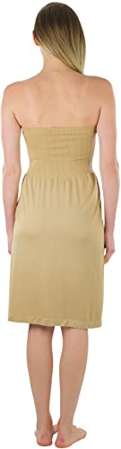 Image of ToBeInStyle Women's Strapless Cover Up Tube Dress Beach Summer Bandeau Flowy