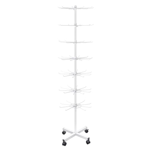 Estante De Exhibición Metálica Para Minoristas,Estantería Giratoria De 7 Niveles, estante móvil independiente para tiendas minoristas y supermercados, adecuado para la exhibición de joyas y accesorios