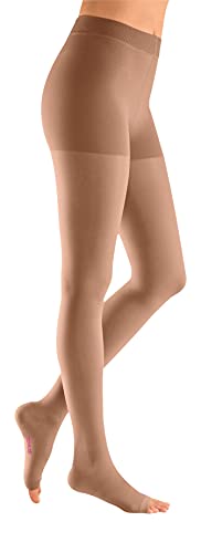 Image of mediven Plus for Men & Women, 40-50 mmHg, Compression Pantyhose, Open Toe, VI, Petite, Beige