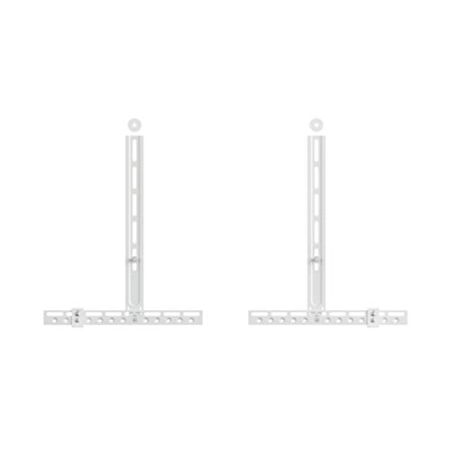 MAHARA Soundbar Brackets White - Soundbar Mount Attaches to TV Wall Mount (Above or Below) or Directly to TV VESA - Soundbar Bracket Max 4.5kg - Soundbar Wall Mount for Home Cinema Sound System