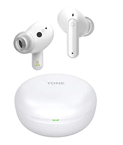 Image of LG Tone Free Fp5W, Active Noise Cancellation, Swift Pairing, Medical Grade Ear Gels Tone Free App Bluetooth Truly Wireless in Ear Earbuds with Mic (White)