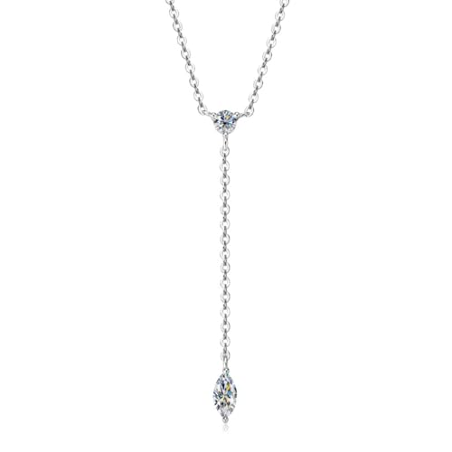 Collier moissanite D pour femme | Pendentif en diamant de laboratoire pour mariage et fêtes