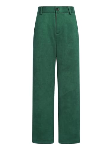 Sywiyi Boys' Dress Pants Straight Leg Trousers High Waist School Uniforms Pants for Wedding Birthday