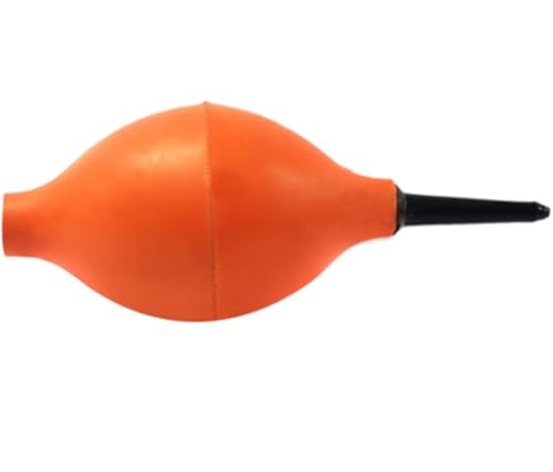 Image of Rubber Air Blower Dust Cleaner, Orange, Smooth Rubber, Easy to Press, for Camera, Keyboard, and Electronics