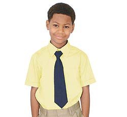 Image of French Toast Little Boys' Short Sleeve Dress Shirt With Expandable Collar (Yellow 5)