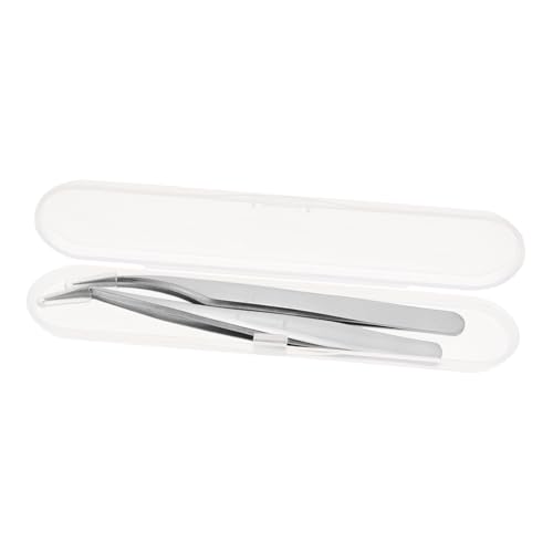 2 Piezas Pinzas para extensiones de pestañas pinza para injerto de pestañas pinzas para uñas kit de maquillaje kit maquillaje suministros de salón de belleza pinzas de codo Silver PATKAW