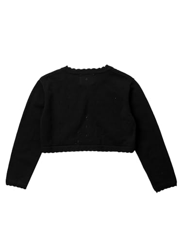 TiaoBug Girls Shrug Kids Button Closure Long Sleeve Knit Cardigan Party Formal Dress Cover Up Bolero Jacket2