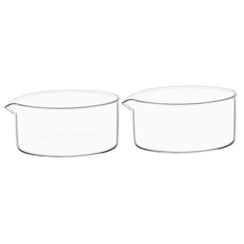 FUNOMOCYA 2pcs Glass Crystallization Dish Spout Laboratory Petri Dish Plates Container Beakers Crystallization Tool Novelty Mini Crystallizing Supplies Model Laboratory Equipment Dish Holder
