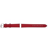 HEALEEP Leder Uhrenarmband 18mm Großes Rotes Wechselarmband aus Kalbsleder Komfortables Ersatz Uhrenarmband für Smartwatch Herren