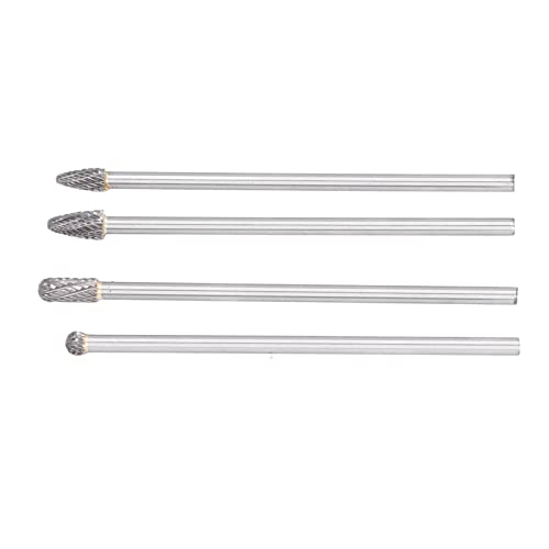 Set 4 Pzs Fresas Giratorias Carburo Extendido 1/4in miniatura 4