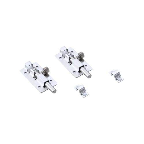 Zhi Jin 2Pcs Stainless Steel Slide Barrel Door Bolt Latch Safety Gate Lock Guard Brushed Finished 3-Inch