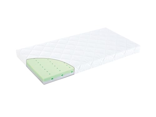 TRÄUMELAND - Colchón para bebé de 70 x 140 cm, Air Flow Basic, Transpirable, Certificado Öko-Tex 100, hipoalergénico e hipoalergénico, Funda de algodón Lavable, Fabricado en Austria