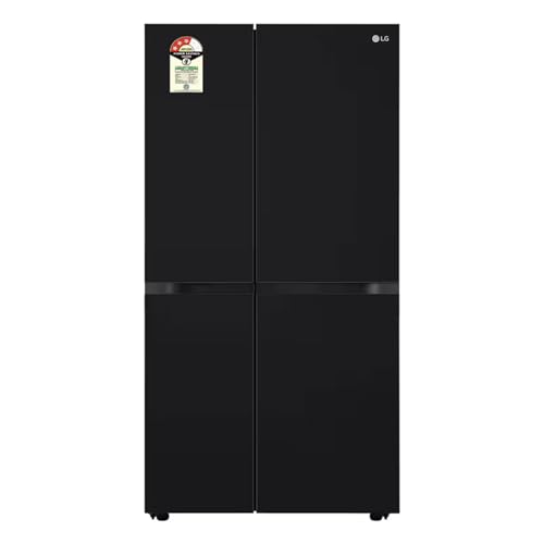 Image of LG 650L Side by Side Refrigerator, Wi-Fi Convertible, DoorCooling+, Smart Inverter Compressor, Black Mirror Finish, 3 Star (GLB257DBM3, 2025 Model)