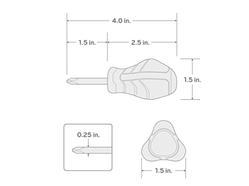 Image of TEKTON #2 Phillips x 1-1 /2 Inch Stubby Screwdriver | 26671 (Pack of 2)