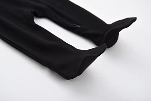 Hahanice Baby 2 Way Zipper Pajamas Girls Boys 100% Cotton Footed Sleep And Play With Mitten Cuffs Black&Red 3-6 Months #TOP6