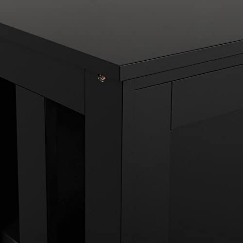 Yaheetech Storage Cabinet Sideboard Buffet With Sliding Door And Adjustable Shelf, Stackable Cabinets Wooden Console Table For Living Room, Kitchen, Dining Room, Hallway, Black #TOP4