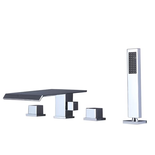 Ensemble de douche cascade haut de gamme 4 trous chrome pour baignoire moderne
