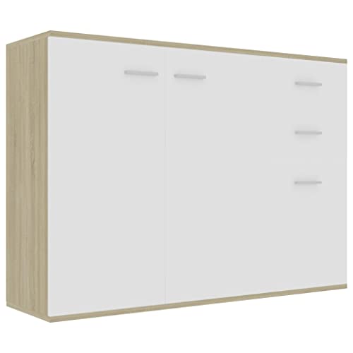 Natulvd 41.3" Kitchen Storage Cabinet, Floor Sideboard Buffet Storage With 2 Drawers And 3 Doors, Modern Buffet Table For Living Room, Hallway - Multicolour #TOP2