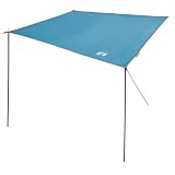 HETFTJN Telone da campeggio 240 x 460 cm, con aste in metallo da 230 cm, tenda da sole per esterni, escursioni e campeggio, robusta tettoia con tiranti e picchetti