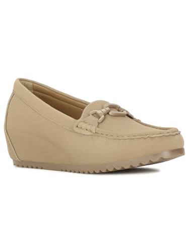 Image of Bata Women Zaynab Loafers, Nude, (6510177)