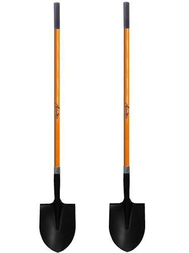Ashman HeavyDuty Digging Shovel (2 Pack) 47-Inch Lond Handle with Trenching Blade and durable Handle - Ideal for Garden, Landscaping, Construction, Masonry - Perfect for Digging Soil, Dirt, and Gravel