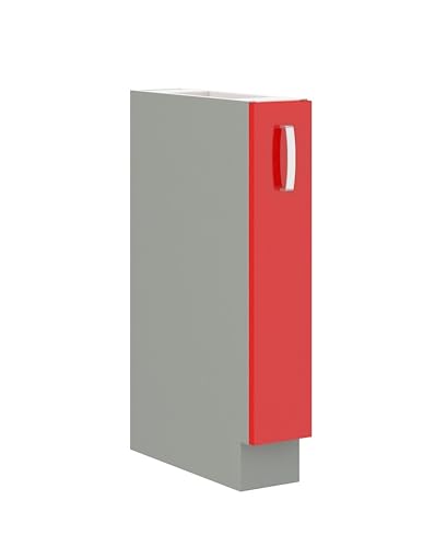 Küche Bianca Rose Hochglanz Rot Unterschrank 15 cm Schrankauszug Küchenschrank