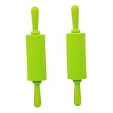 VALICLUD 2 Stück Teiliges Antihaftbeschichtetes Nudelholz für Farbige Leichte Teigroller aus Kunststoff Komfortabel Einfach zu Reinigen zum Backen von Keksen Pizza Fondant und Basteln