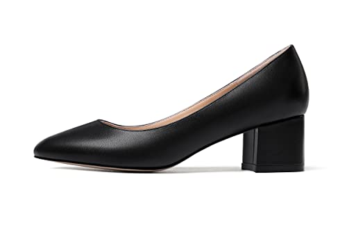 WAYDERNS Women's Matte Round Toe Slip On Block Chunky Low Heel Pumps Shoes 2 Inch2