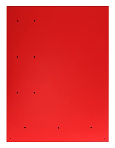 Image of Madhuran Blejaa Engineered Wood Wall Mounted Dressing Mirror with Storage Shelf | Rectangular Bathroom Wash Basin Vanity Mirror for Bedroom, Living Room & Makeup Area | 60 x 80 cm | Red