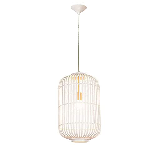 Suspension cage oiseaux bambou pour éclairage tamisé de salon cosy
