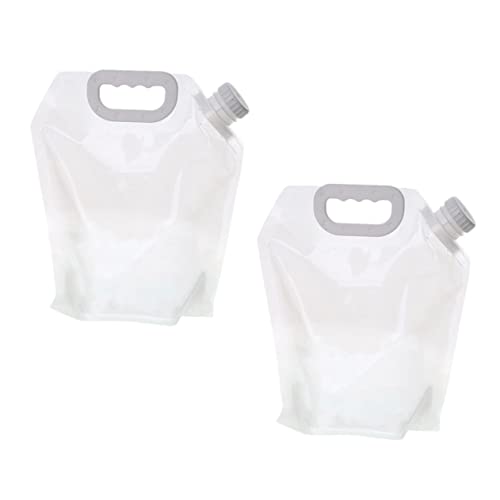 BELLIFFY 2sets Collapsible Water Bag Portable Outdoor Water Storage Pouch for Camping Hiking Travel Lightweight Durable Design for 2pcs*2