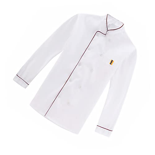 FRCOLOR Chaqueta Chef Manga Larga Roja Antib Salpicaduras Uniforme Cocina Transpirable y Resistente para Restaurante Hotel Bar y Barbacoa Talla XL Diseño Casual y Holgado para Hombre y Muj