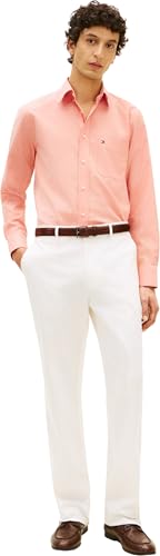 Tommy Hilfiger Herren Hemd Light Oxford Solid mit Stretch, Orange (Brilliant Orange), XS – Ansicht 5