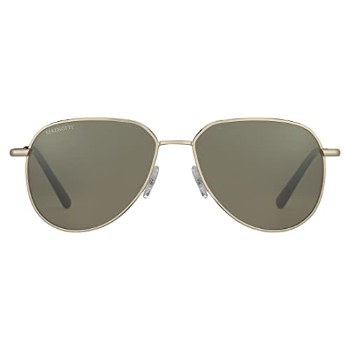 Serengeti Square Sunglasses in Light Gold, One Size