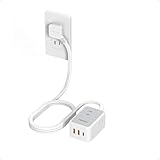 PD 20w 急速充電器 延長コード 2m 薄型プラグ 電源タップ usb たこあしコンセント type-c たいぷしー充電器 テーブルタップ TESSAN 3AC 2type-Aと1タイプCポートタコ足配線 マルチ 電源コード OA