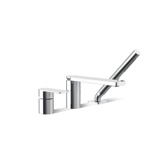 Kohler Parallel Grifería de baño monomando de cubierta con ducha de mano, cromo pulido miniatura 1