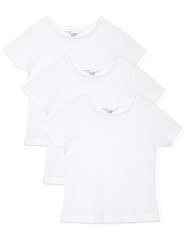 Studio 3 Girls’ 3-Pack Soft Basic Crew Neck Shirt for Toddlers and Little Girls, Cotton Short Sleeve T-Shirt