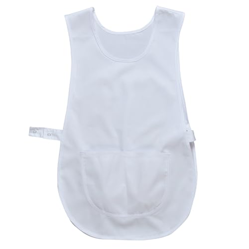 JOBLINE Grembiule da lavoro per pulizia clinica ospedaliera veteriniaria salute ristorazione, 10 colori disponibili, confezione 2 pezzi (BIANCO, M)