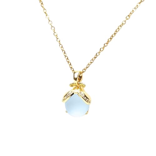 KLVGTIFS - KLVGTIFS Cadeau pour Femme Collier,Collier Pendentif Luciole En Pierre De Lune,Cadeau Femme Original Anniversaire,Colliers Chaîne Clavicule Étincelant,Fille Cadeaux Noel pour Fille Maman Meilleur Ami