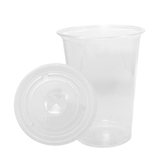 Bella Vita Bicchieri in Plastica Pet con Coperchio Pet 300 ml 50 + 50 Pezzi