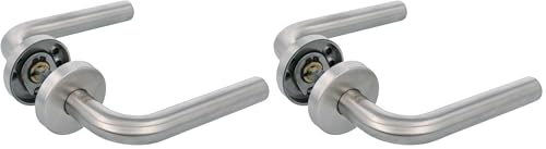 Ensemble poignée de porte acier inoxydable Amig 12230 double rosace