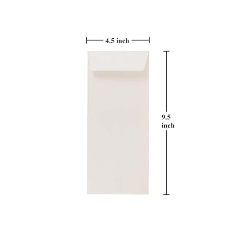 Image of Shuban Premium White Cheque Size Paper Envelop, Thickness 80 GSM Ideal for Home Office Business Corporate Secure Mailing - 9.5 inch X 4.5 inch - (50 pcs)