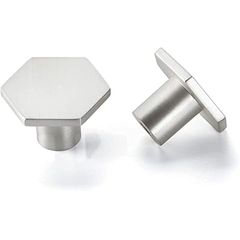 goldenwarm 10Pack Cupboard Knobs Kitchen Door Knobs Silver Cabinet Knobs -LS6275SNB Solid Kitchen Cupboard Knobs Square Drawer Knobs Brushed Nickel Door Knobs Cover