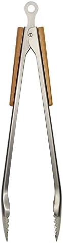 Cooking Tongs 1pcs Wood Handle BBQ Grilling Tong Salad Bread Serving Tong Non-Stick Kitchen Barbecue Grilling Cooking Tong