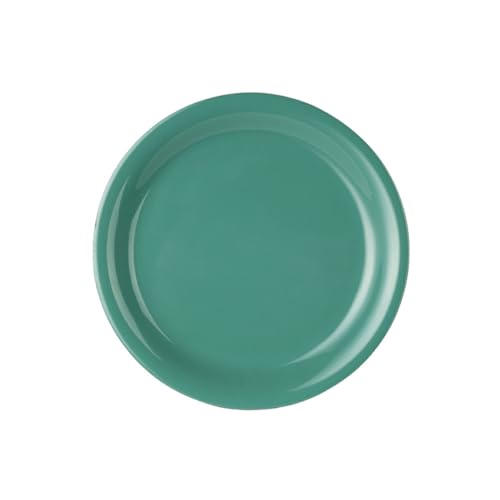 Thunder Group リムプレート 直径23.2cm 丈夫な業務用 メラミン食器 中皿 大皿 シンプル 割れにくい 食洗機対応 グリーン CR109GR
