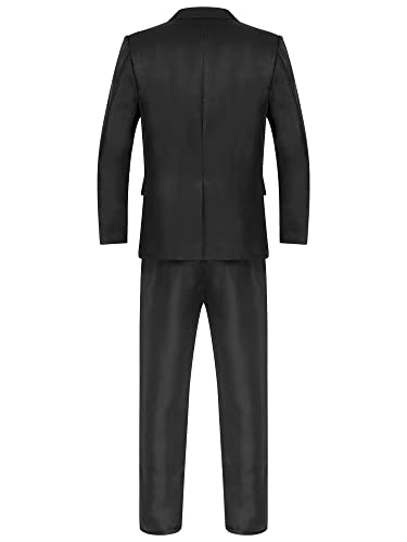 Men's 2 Piece Suit Slim Fit Solid Formal Dress Suits Tuxedo Wedding Blazer Pants for Business Dinner Party3