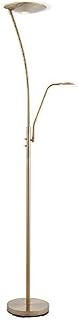 Hank Decorative Antique Brass Finish LED Mother/Father Parent & Child Standing Floor Lamp with Adjustable Reading Light