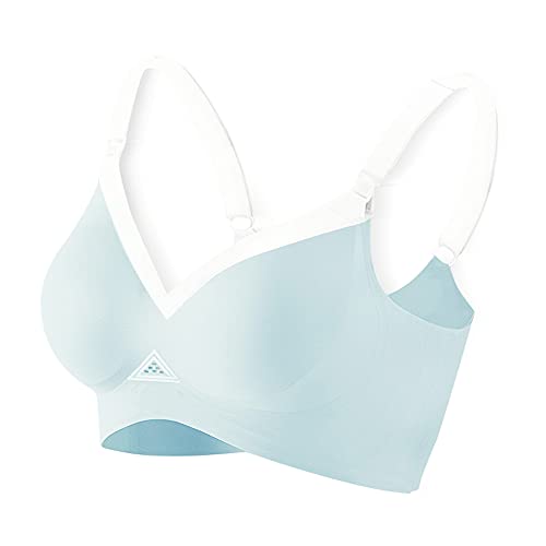 Soutien-gorge d'allaitement femme col V profond sans armature bleu WENJUN S