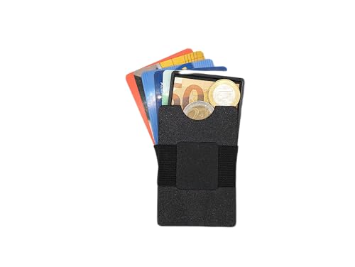 MIA Card Wallet Slim Wallet Geldbörse Geldbeutel AirTag Halter Münzfach (Schwarz Wallet Set Clean)